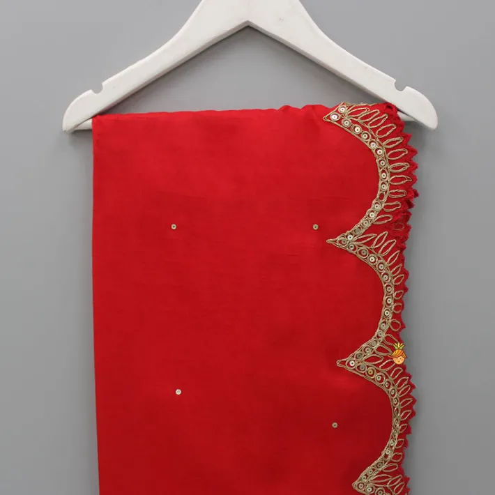 Online Red Dupatta With Sequins And Thread Embroidery Ethnic Wear