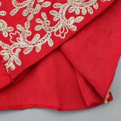 Fashion Red Embroidered Top And Palazzo Ethnic Wear | Palazzos & Shararas