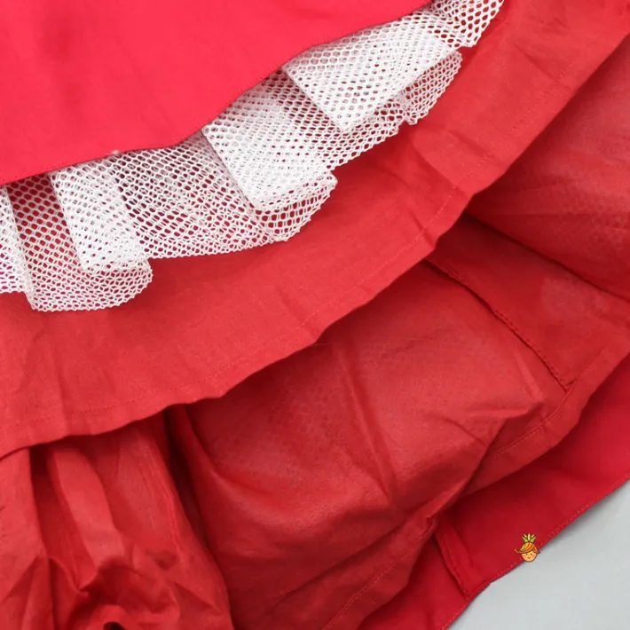 Clearance Red Hand Embroidered Frilly Dress Dresses & Sets | Dresses