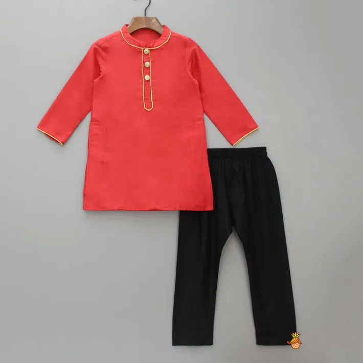 New Red Kurta And Printed Jacket With Pyjama BOY Indian Ethnic Wear | Ethnic Sets