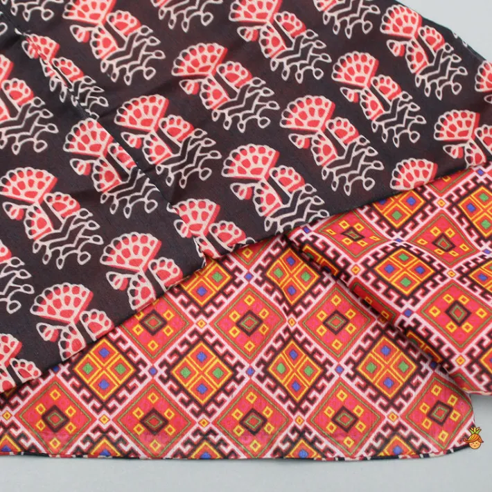 New Red Kurta And Printed Jacket With Pyjama BOY Indian Ethnic Wear | Ethnic Sets