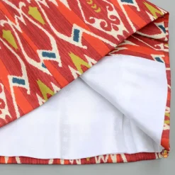Hot Red Kurta With Ikkat Printed Jacket And Pyjama BOY Indian Ethnic Wear | Ethnic Sets