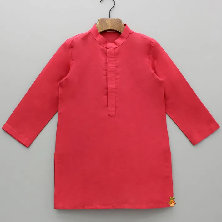 New Red Kurta With Multicolor Embroidered Jacket And Pyjama BOY Indian Ethnic Wear | Ethnic Sets