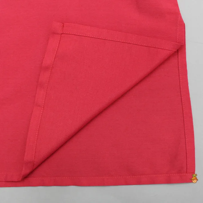 New Red Kurta With Multicolor Embroidered Jacket And Pyjama BOY Indian Ethnic Wear | Ethnic Sets