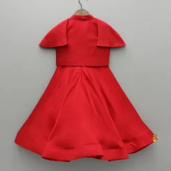 Best Red Kurti With Embroidered Shoulder Flap Jacket Ethnic Wear | Kurtis & Jumpsuits