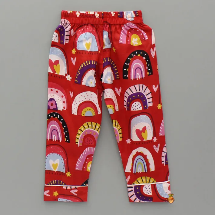Best Red Multicolour Printed Notch Collar Sleepwear BOY Sleep Wear | Sleepwear