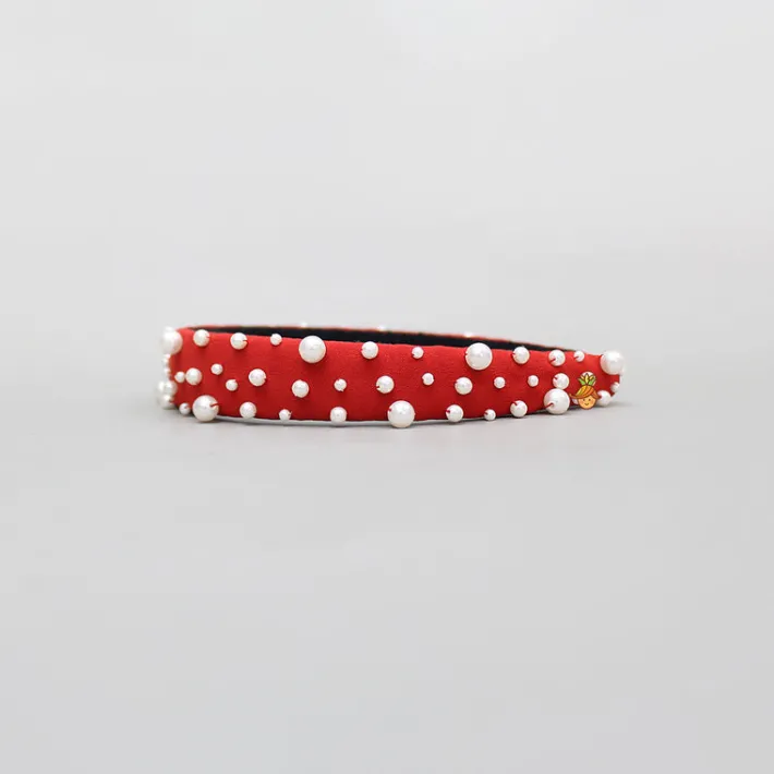 Sale Red Pearls Embellished Hairband Hair Accessories | Hair Bands