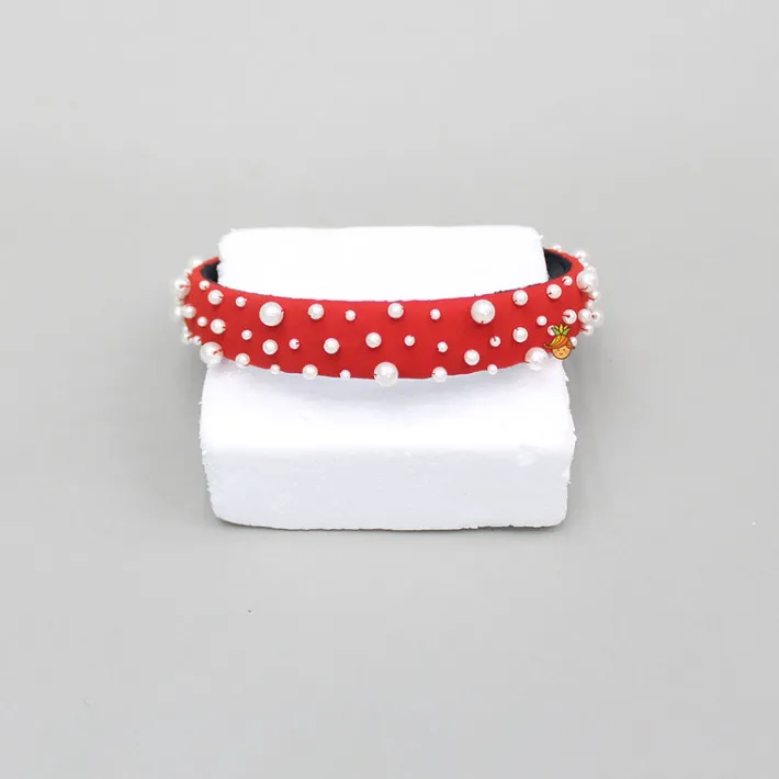 Sale Red Pearls Embellished Hairband Hair Accessories | Hair Bands