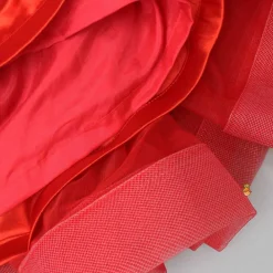 Clearance Red Pleated Yoke Butterfly Dress With Stiff Belt Dresses & Sets | Dresses