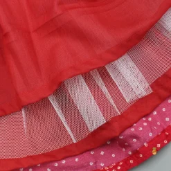 Best Red Printed Embroidered Layered Top And Flared Lehenga Ethnic Wear | Lehengas & Ghagras