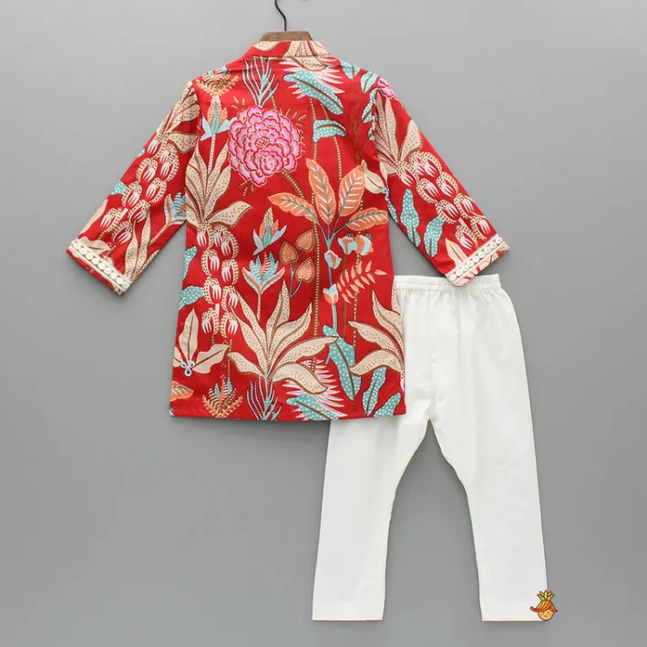 Clearance Red Printed Kurta And Pyjama BOY Twinning Sets | Indian Ethnic Wear
