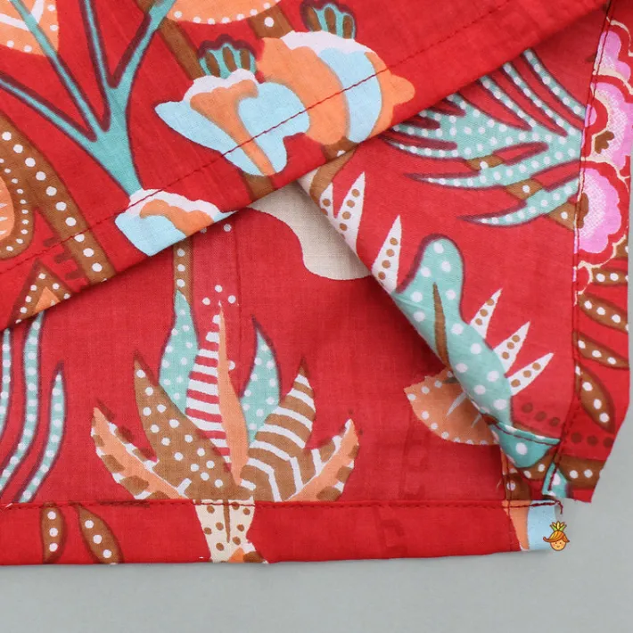 Clearance Red Printed Kurta And Pyjama BOY Twinning Sets | Indian Ethnic Wear