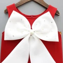 Hot Red Ruffle Hem Dress With Bow Adornment Dresses & Sets | Dresses