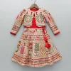 New Red Strappy Heavy Embroidered Kurti With Matching Embroidered Jacket Ethnic Wear | Kurtis & Jumpsuits