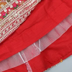 New Red Strappy Heavy Embroidered Kurti With Matching Embroidered Jacket Ethnic Wear | Kurtis & Jumpsuits
