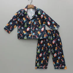 Best Rocket Ship Printed Sleepwear Set BOY Sleep Wear | Sleepwear