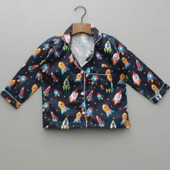 Best Rocket Ship Printed Sleepwear Set BOY Sleep Wear | Sleepwear