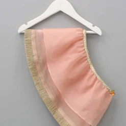 Hot Round Layered Peach Dupatta Ethnic Wear