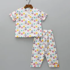 Outlet Round Neck Cotton Space Theme Printed Sleepwear BOY Sleep Wear | Sleepwear