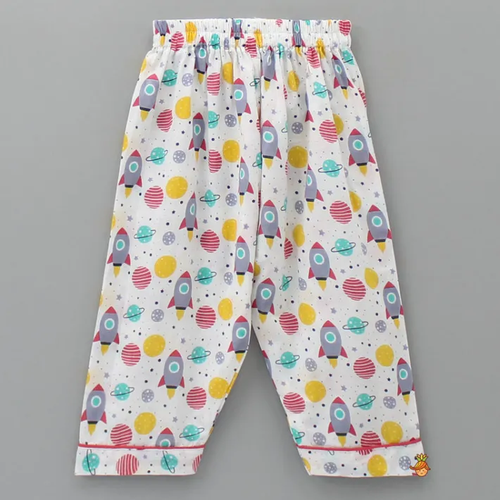Outlet Round Neck Cotton Space Theme Printed Sleepwear BOY Sleep Wear | Sleepwear