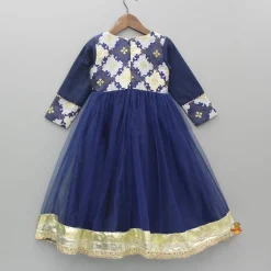 Hot Round Neck Navy Blue Kurti Ethnic Wear | Kurtis & Jumpsuits