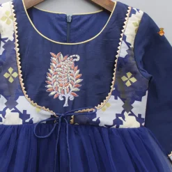Hot Round Neck Navy Blue Kurti Ethnic Wear | Kurtis & Jumpsuits
