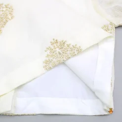 Clearance Round Neck Off White Top And Shimmer Tassels Enhanced Lehenga With Organza Dupatta Ethnic Wear | Lehengas & Ghagras