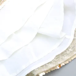 Clearance Round Neck Off White Top And Shimmer Tassels Enhanced Lehenga With Organza Dupatta Ethnic Wear | Lehengas & Ghagras