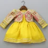 Discount Round Neck Yellow Kurti With Heavy Embroidered Jacket Ethnic Wear | Kurtis & Jumpsuits