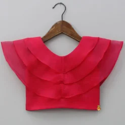 Outlet Ruffle Layered Pink Top With Printed Lehenga Ethnic Wear | Lehengas & Ghagras