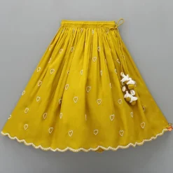 Fashion Ruffle Neckline Mustard Top And Lehenga Ethnic Wear | Lehengas & Ghagras