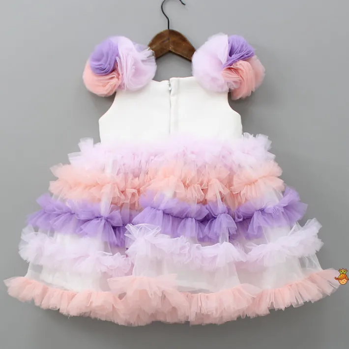 New Ruffle Net Sequin Work Dress Dresses & Sets | Dresses