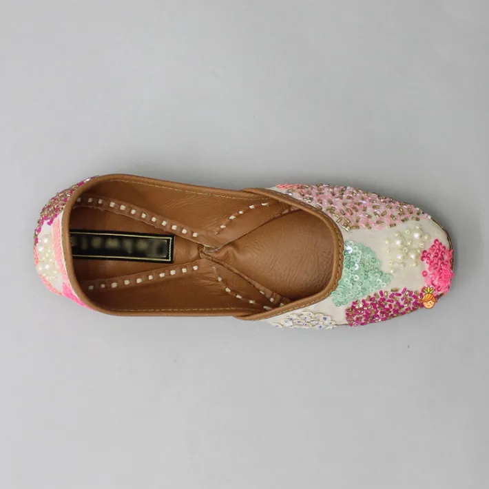 Online Sequin And Pearl Work Jutti Shoes