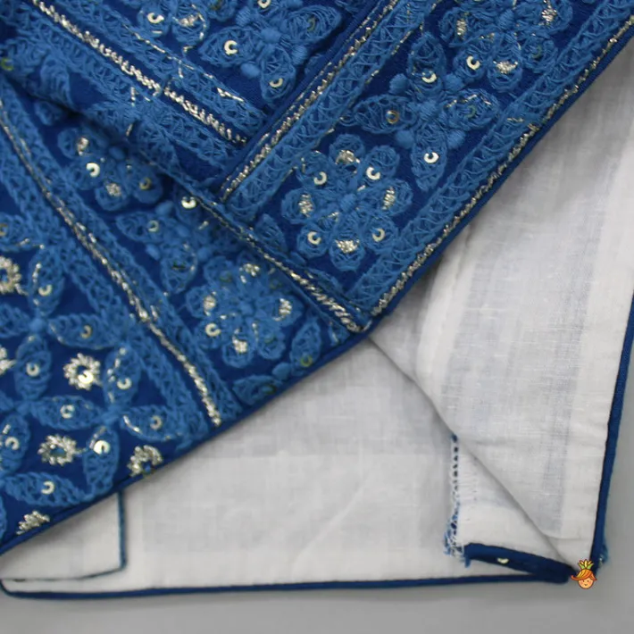 Outlet Sequin And Thread Embroidered Top And Pleated Lehenga With Net Dupatta And Matching Potli Ethnic Wear | Lehengas & Ghagras