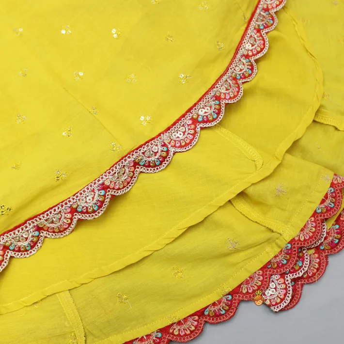 Discount Sequin Detail Yellow Kurti With Matching Dupatta Ethnic Wear | Kurtis & Jumpsuits