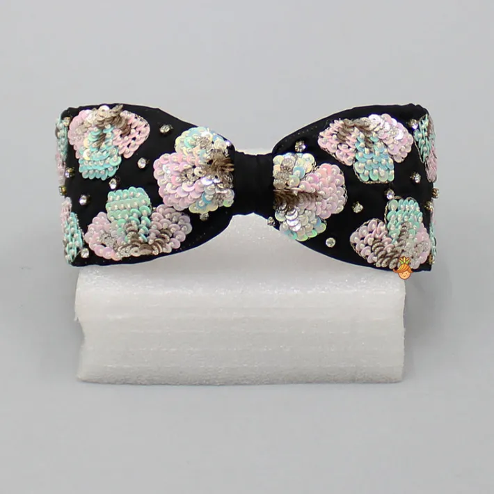 Best Sequin Embroidered Black Hairband Hair Accessories | Hair Bands