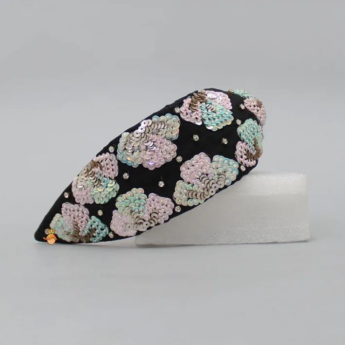 Best Sequin Embroidered Black Hairband Hair Accessories | Hair Bands