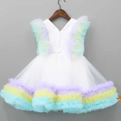 Outlet Sequin Embroidered Flared Ruffle Dress With Matching Hair Clip Dresses & Sets | Dresses