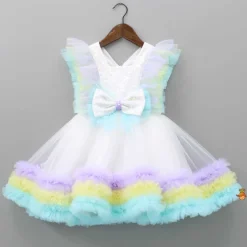 Outlet Sequin Embroidered Flared Ruffle Dress With Matching Hair Clip Dresses & Sets | Dresses