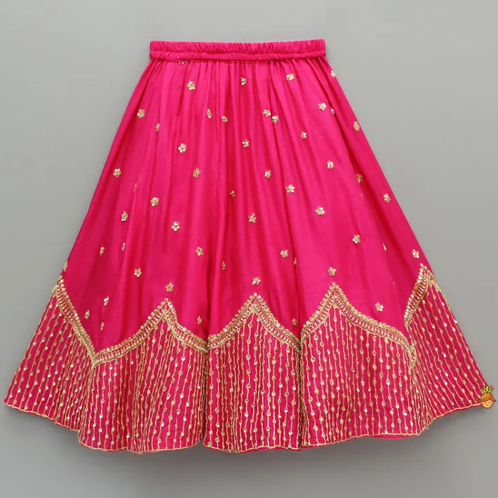 Discount Sequin Embroidered Pink Top And Lehenga With Matching Net Dupatta Ethnic Wear | Lehengas & Ghagras
