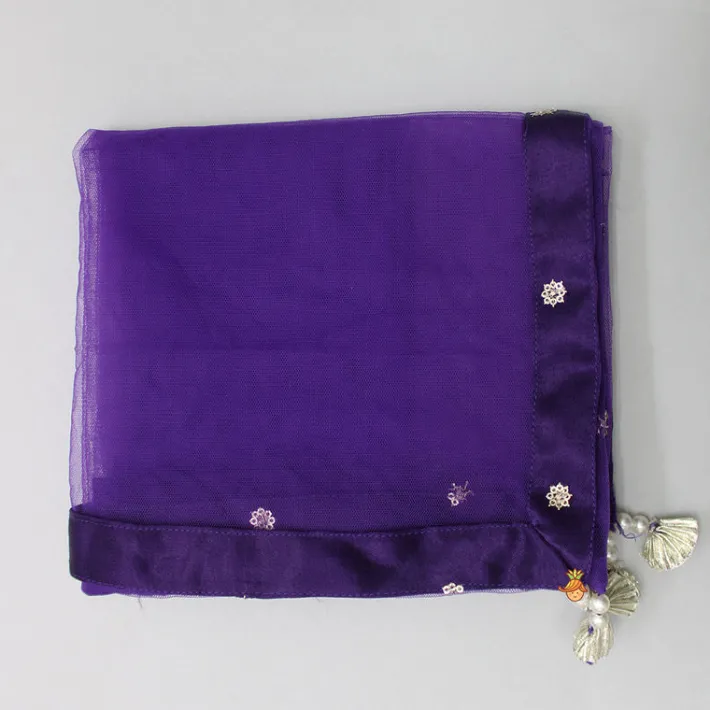 Sale Sequin Embroidered Purple Top And Lehenga With Matching Net Dupatta Ethnic Wear | Lehengas & Ghagras