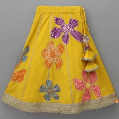 Sale Sequin Floral Printed Top With Lehenga And Net Dupatta Ethnic Wear | Lehengas & Ghagras