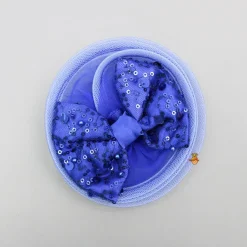 Clearance Sequined Ruffled Blue Dress With Bows And Matching Swirled Bow Hairclip Dresses & Sets | Dresses
