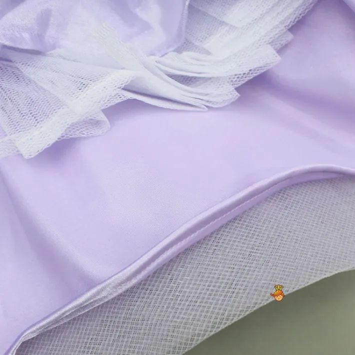 Hot Sequined Ruffled Lavender Dress With Bows And Matching Swirled Bow Hairclip Dresses & Sets | Dresses