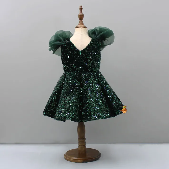 Outlet Sequined Velvet Green Dress Dresses & Sets | Dresses