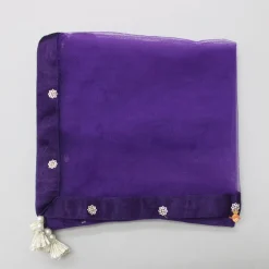 Sale Sequins And Thread Embroidered Purple Strappy Kurti With Palazzo And Net Dupatta Ethnic Wear | Palazzos & Shararas