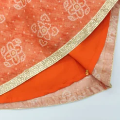 Outlet Sequins And Zari Thread Embroidered Top With Asymmetric Cape And Bandhani Printed Lehenga Ethnic Wear | Lehengas & Ghagras