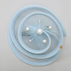 Outlet Sequins Beautified Flared Blue Dress With Swirled Hair Clip Dresses & Sets | Dresses