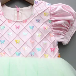 Hot Sequins Butterflies Embellished Yoke Flared Dress Dresses & Sets | Dresses