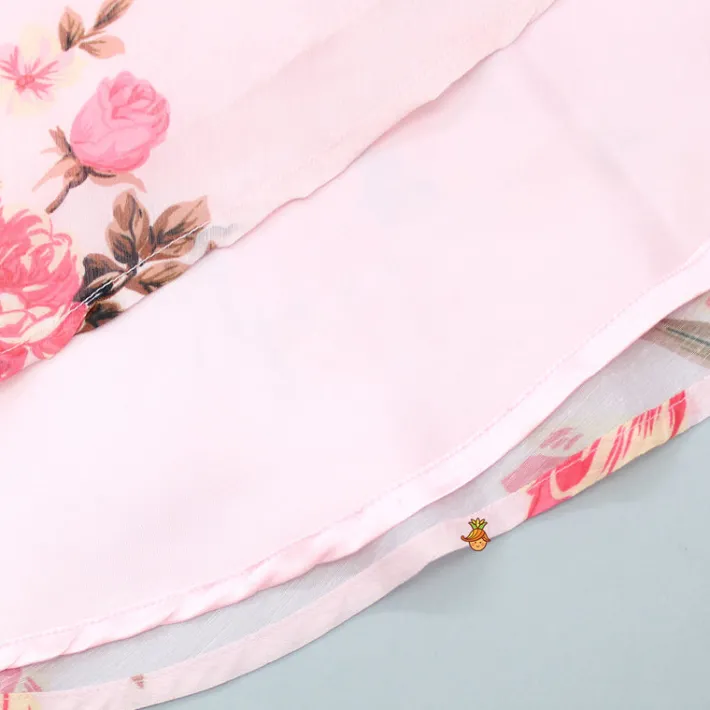 Fashion Sequins Detailed Floral Printed Pink Gown Ethnic Wear | Kurtis & Jumpsuits